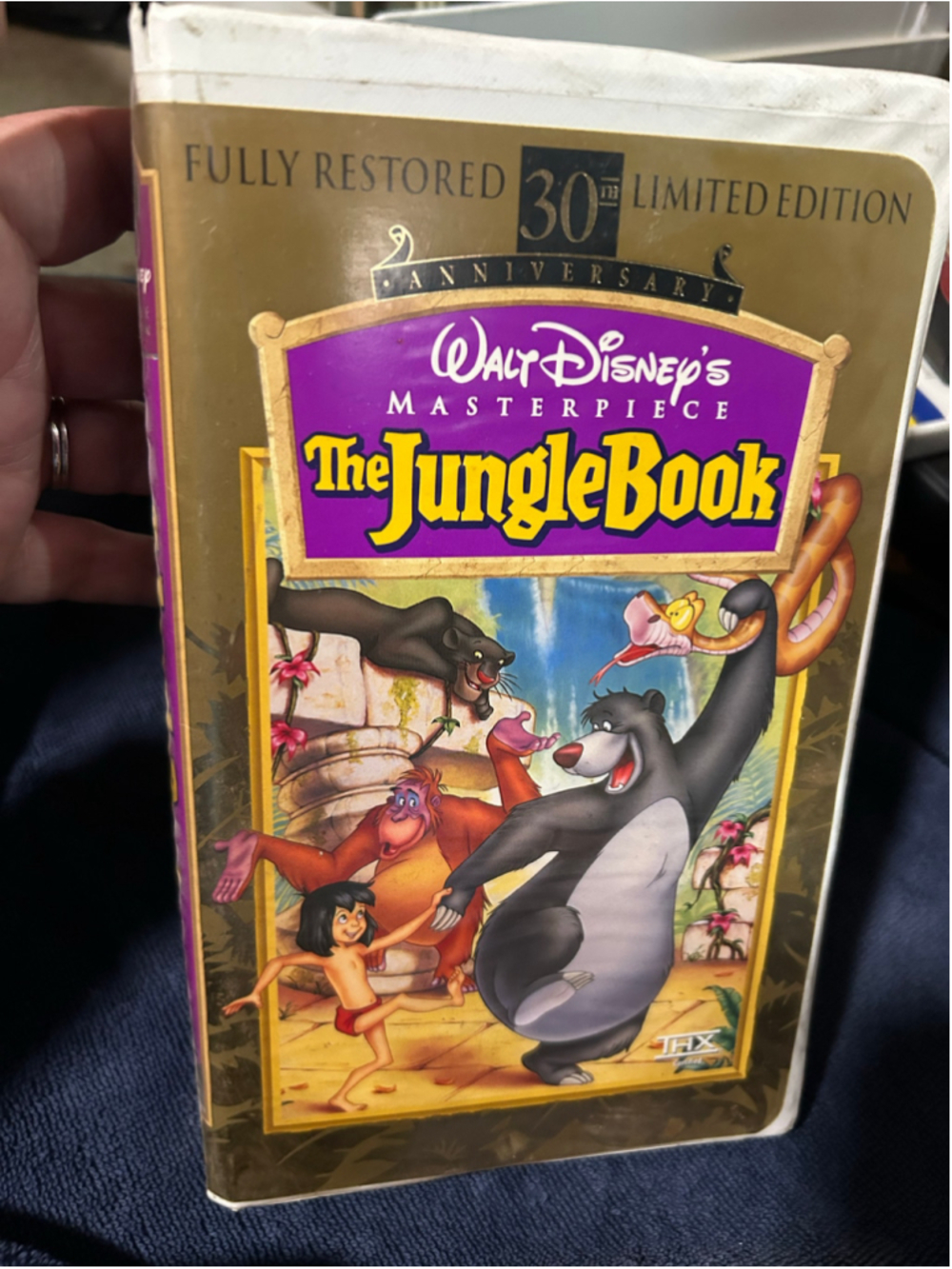 Walt Disney The Jungle Book 30th Anniversary VHS Gold Purple